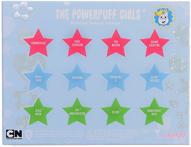 ColourPop The Powerpuff Girls Eyeshadow Palette Names