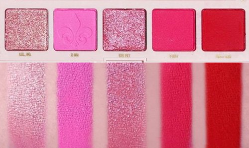 Swatches of ColourPop 5 Pan Palette in Too Haute