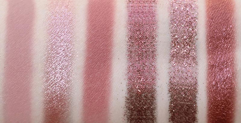 Huda Beauty New Nude Eyeshadow swatches in Lace, Daydream, Tickle, Excite, Infatuated, Kinky
