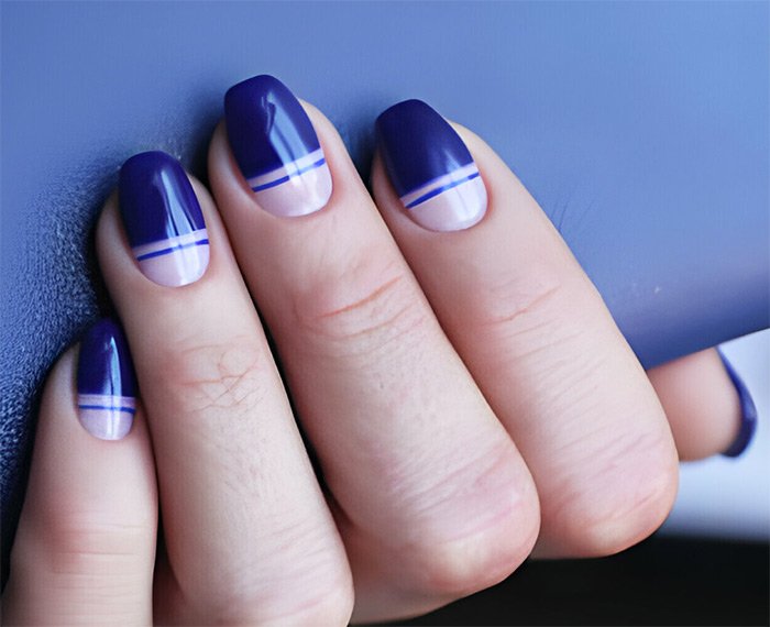 Navy Blue Nail Art