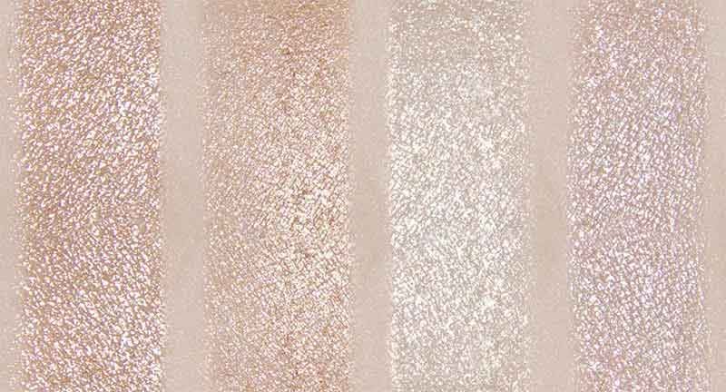 Sleek Makeup Highlighting Palette in Cleopatra's Kiss Swatches LtoR: Sphinx, Delta, Dynasty, Goddess