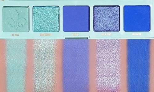 Swatches of ColourPop 5 Pan Palette in Rumor Has It