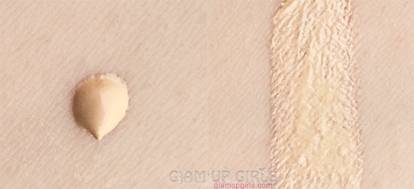 Swatches of Rimmel London Insta Flawless Skin Tint in light/medium