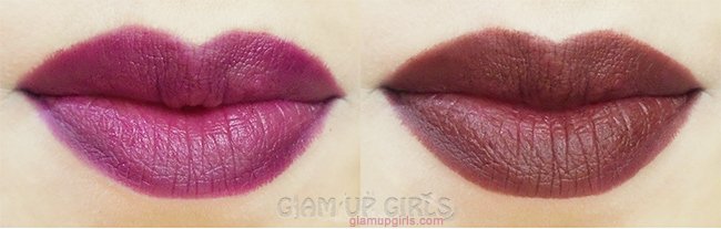 Colourpop Lippie Stix and Pencil Left to Right LBB, LBB, Dukes and Chateau