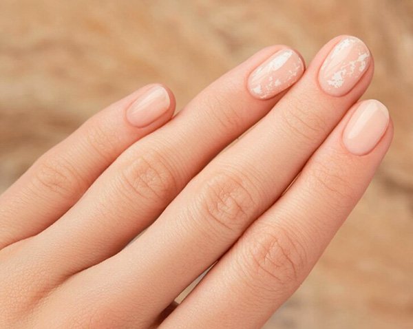 White Marble Magic on Pink Nail art