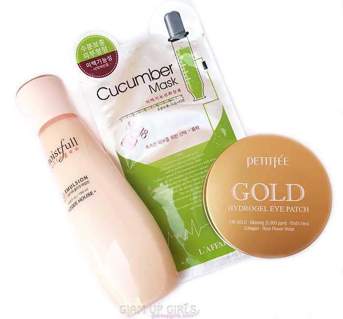 Emulsion, moisturizer and eye patches