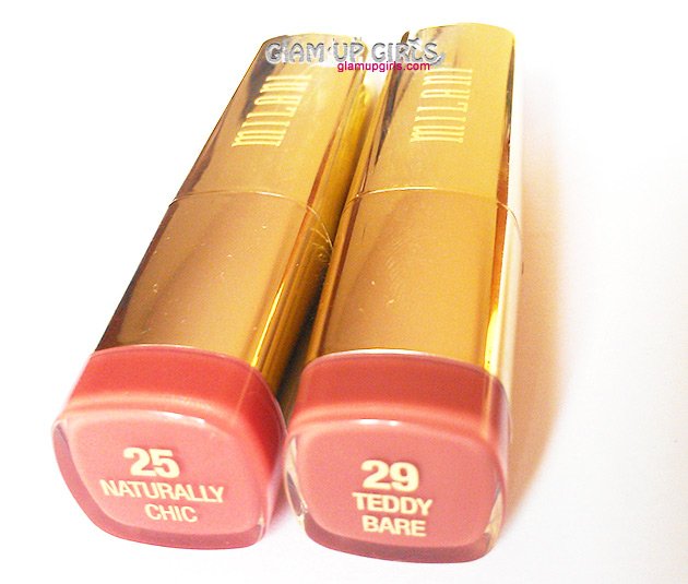 Milani Color Statement Lipstick in Naturaly Chic and Teddy Bare - Review and Swatches